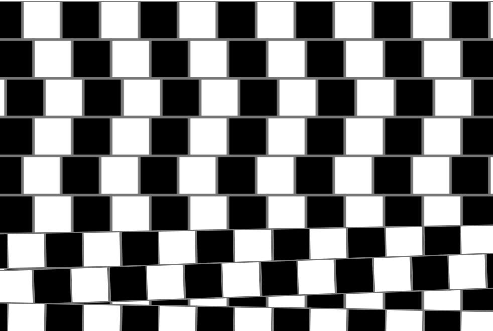 Offset lines of blocks used in a HallusionBench geometric-deception question.